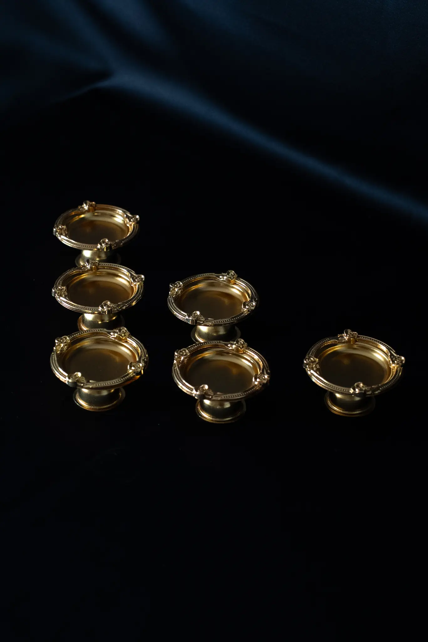 Gold-Gümüş güllü mini sunumluk 6'lı